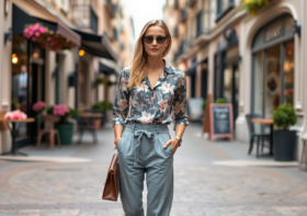 Pantalon gris et motifs: comment mixer avec panache?